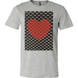 Red Heart on Metal Pattern - Mens - Front