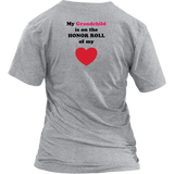My Grandchild is on the Honor Roll of My Heart - Women V-neck - On Light - BACK