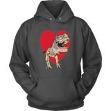 T-Rex with Heart - Hoodie - Front