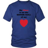 My Niece is on the HONOR ROLL of my HEART - Unisex - On Light - Front