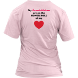 My Grandchildren are on the HONOR ROLL of my HEART - Womens V-neck - On  Dark - BACK