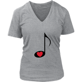 LOVE Music - Women V-neck - On Light - Front