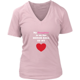 My Daughter is on the HONOR ROLL of my HEART - Womens V-neck - On Dark- Front