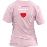 My Daughter is on the HONOR ROLL of my HEART - Womens V-neck - On Dark - BACK