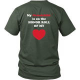 My Grandchild is on the HONOR ROLL of my HEART - Unisex - On Dark - BACK