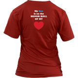 My Son is on the HONOR ROLL of my HEART - Womens V-neck- On Dark - BACK