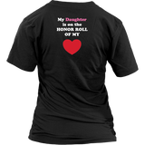 My Daughter is on the HONOR ROLL of my HEART - Womens V-neck - On Dark - BACK