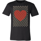 Red Heart on Metal Pattern - Mens - Front