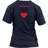 My Grandchildren are on the HONOR ROLL of my HEART - Womens V-neck - On  Dark - BACK