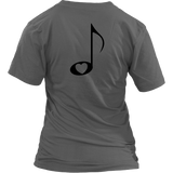 LOVE Music with Clear Heart - Women V-neck - On Light - BACK