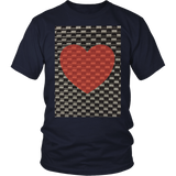 Red Heart on Metal Pattern - Unisex - Front