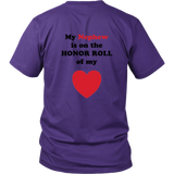 My Nephew is on the HONOR ROLL of my HEART - Unisex - On Light - BACK