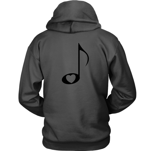 LOVE Music with Clear Heart - Hoodie - On Light - BACK