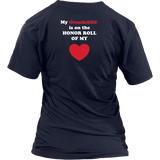 My Grandchild is on the Honor Roll of My Heart - Women V-neck - On Dark - BACK