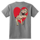 T-Rex with Heart - Youth - On BACK