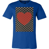 Red Heart on Metal Pattern - Mens - Front