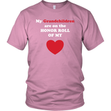 My Grandchildren are On the Honor Roll of My Heart - Unisex - On Dark - Front