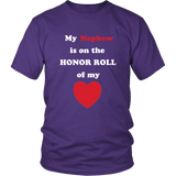 My Nephew is on the Honor Roll of My Heart - Unisex - On Dark - Front