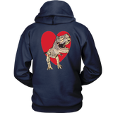 T-Rex with Heart - Hoodie - On BACK