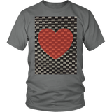 Red Heart on Metal Pattern - Unisex - Front