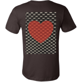 Red Heart on Metal Pattern - Mens - BACK