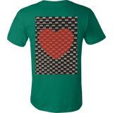 Red Heart on Metal Pattern - Mens - BACK