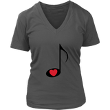 LOVE Music - Women V-neck - On Light - Front