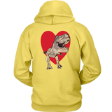 T-Rex with Heart - Hoodie - On BACK