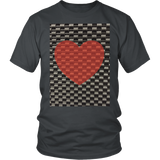 Red Heart on Metal Pattern - Unisex - Front