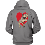 T-Rex with Heart - Hoodie - On BACK