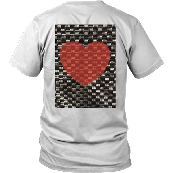 Red Heart on Metal Pattern - Unisex - BACK