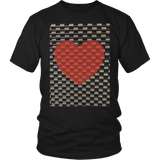 Red Heart on Metal Pattern - Unisex - Front