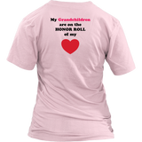 My Grandchildren are on the HONOR ROLL of my HEART - Women V-neck - On Light - BACK