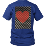 Red Heart on Metal Pattern - Unisex - BACK