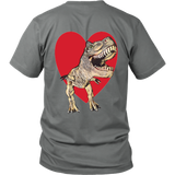 T-Rex with Heart- Unisex - On BACK