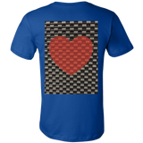 Red Heart on Metal Pattern - Mens - BACK