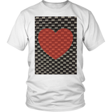 Red Heart on Metal Pattern - Unisex - Front