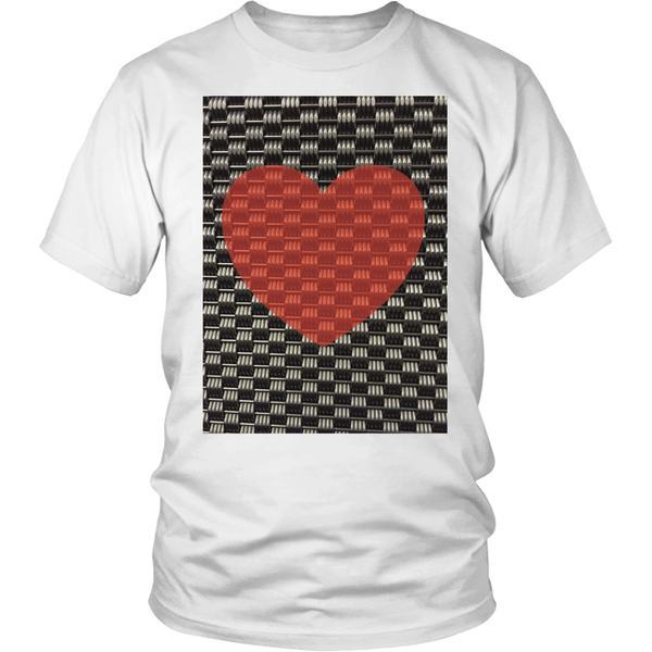 Red Heart on Metal Pattern - Unisex - Front