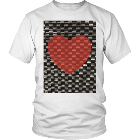 Red Heart on Metal Pattern - Unisex - Front