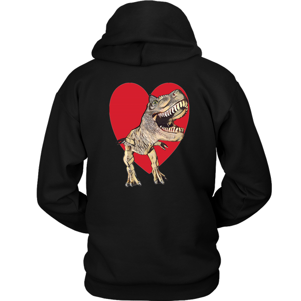 T-Rex with Heart - Hoodie - On BACK