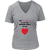 My Daughter is on the HONOR ROLL of my HEART - Womens V-neck - On Light - Front