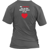 My Children are on the HONOR ROLL of my HEART - Women V-neck - On Dark - BACK