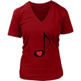 LOVE Music - Women V-neck - On Light - Front