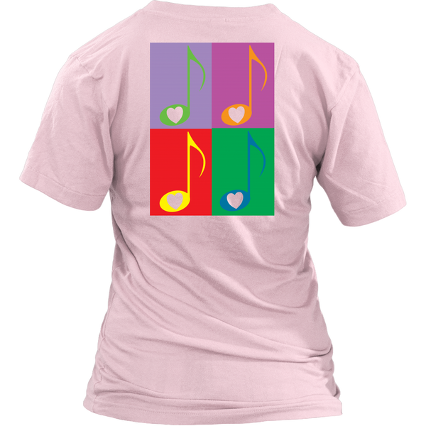 LOVE Music 4x - Women V-neck- BACK