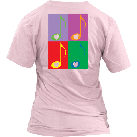 LOVE Music 4x - Women V-neck- BACK