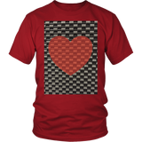 Red Heart on Metal Pattern - Unisex - Front