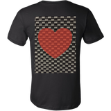 Red Heart on Metal Pattern - Mens - BACK