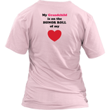 My Grandchild is on the Honor Roll of My Heart - Women V-neck - On Light - BACK