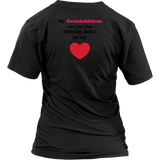 My Grandchildren are on the HONOR ROLL of my HEART - Womens V-neck - On  Dark - BACK