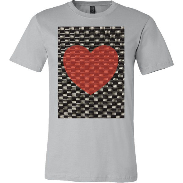 Red Heart on Metal Pattern - Mens - Front